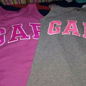 2 girls gap tanks grey girls lg pink girls xl